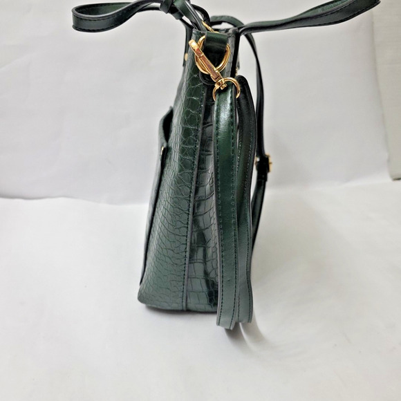 Carlos Santana, Crossbody Green Croc Purse with Coin Purse & Mobile Phone Pocket - Picture 7 of 16
